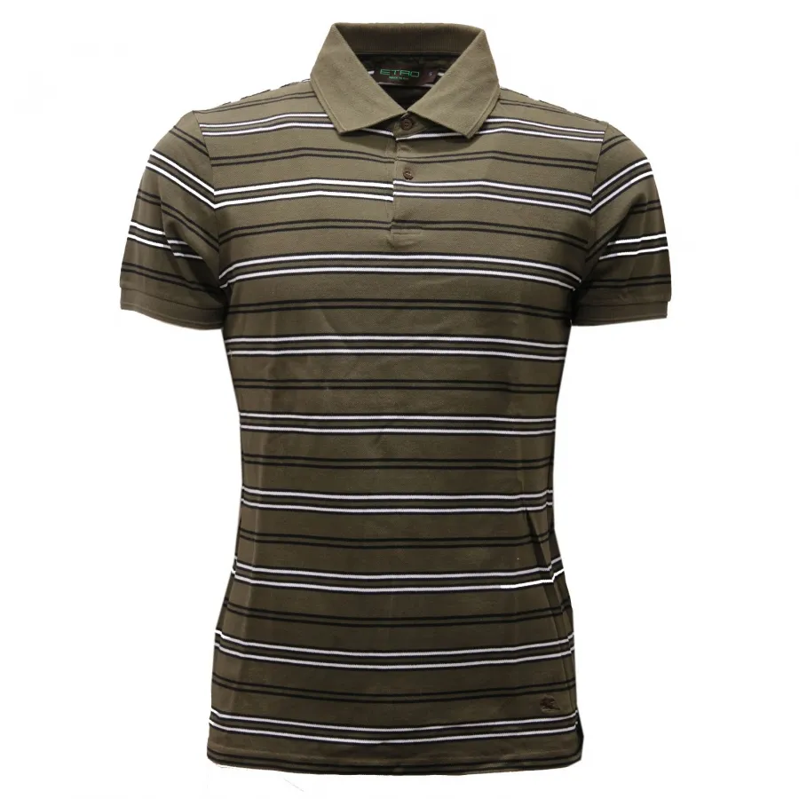 9988AC polo uomo ETRO army green cotton polo shirt man