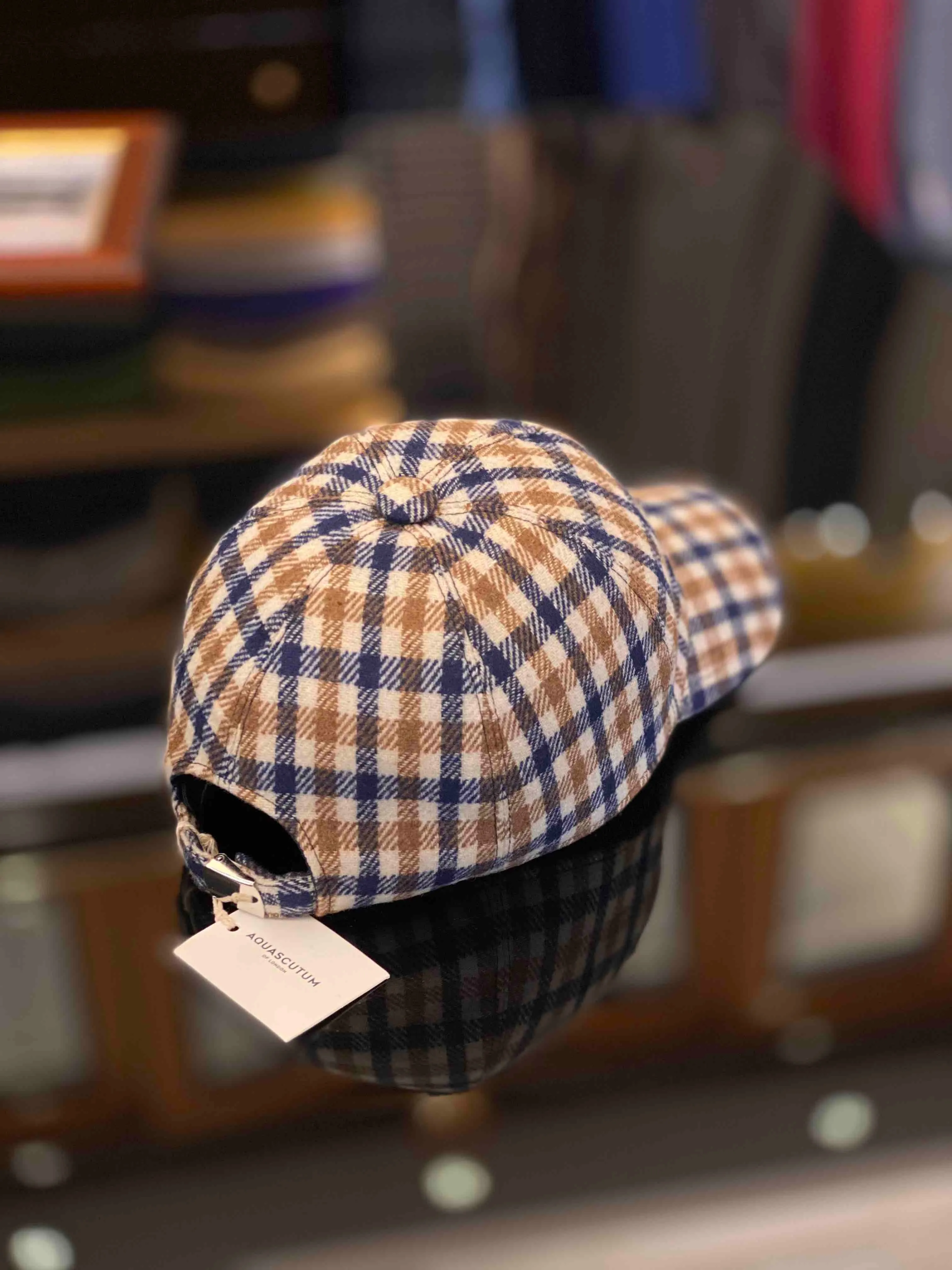 Aquascutum of London Cappello Lana Visiera Club Check