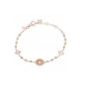 BRACCIALE INTELLECTUS IN ARGENTO ROSA E SALOMITE VERDE