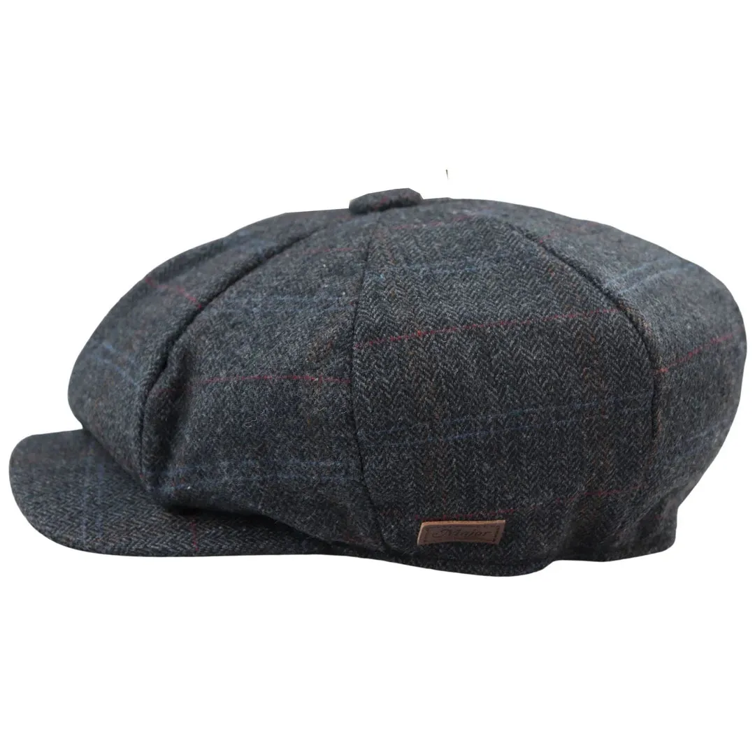 Cappello Blinders da Uomo Berretto a 8 Pannelli in Tweed Misto Lana a Sacchi