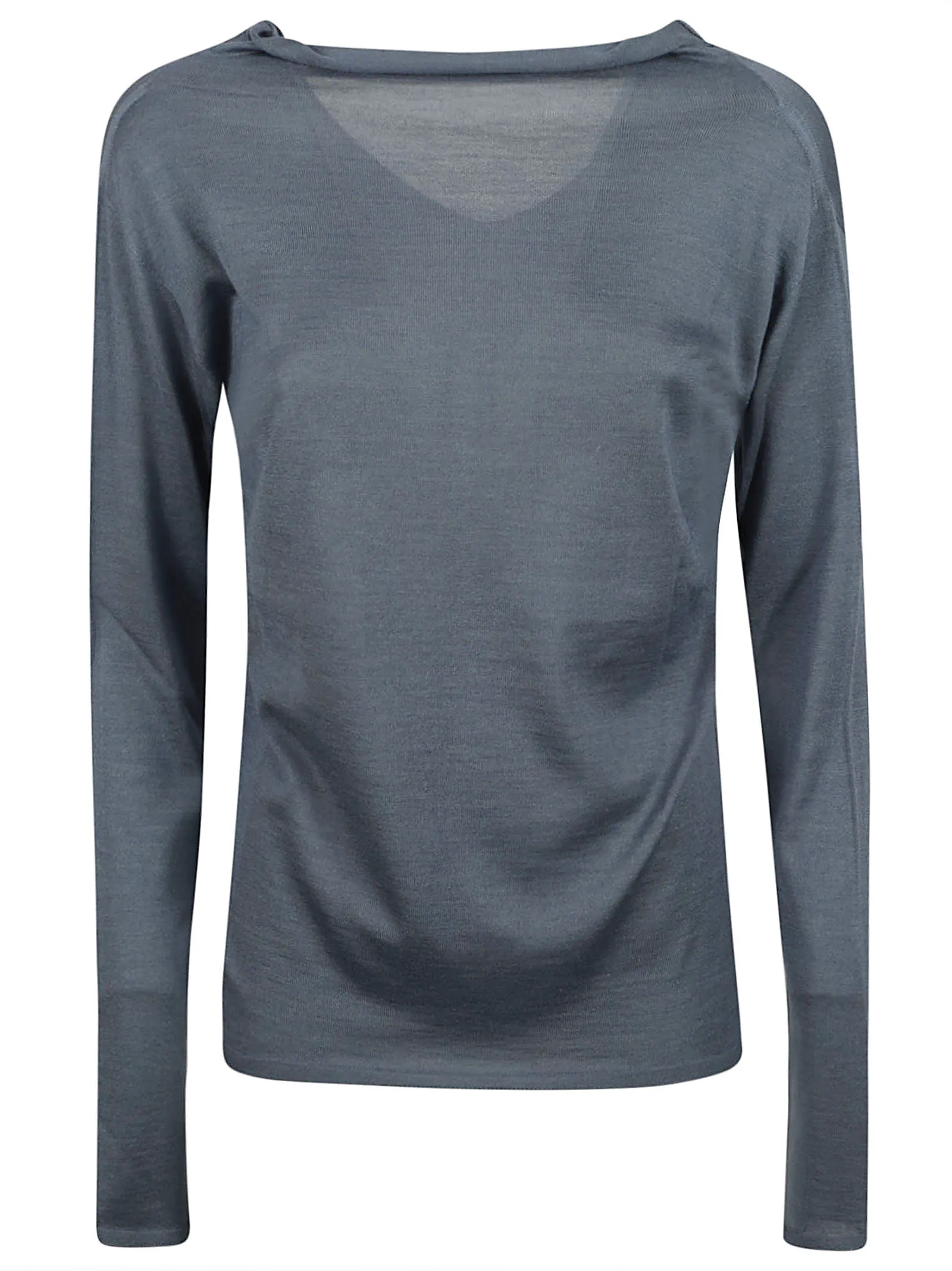 FABIANA FILIPPICASHMERE SILK SWEATER WITH BACK V NECK LIGHT/PASTEL BLUE