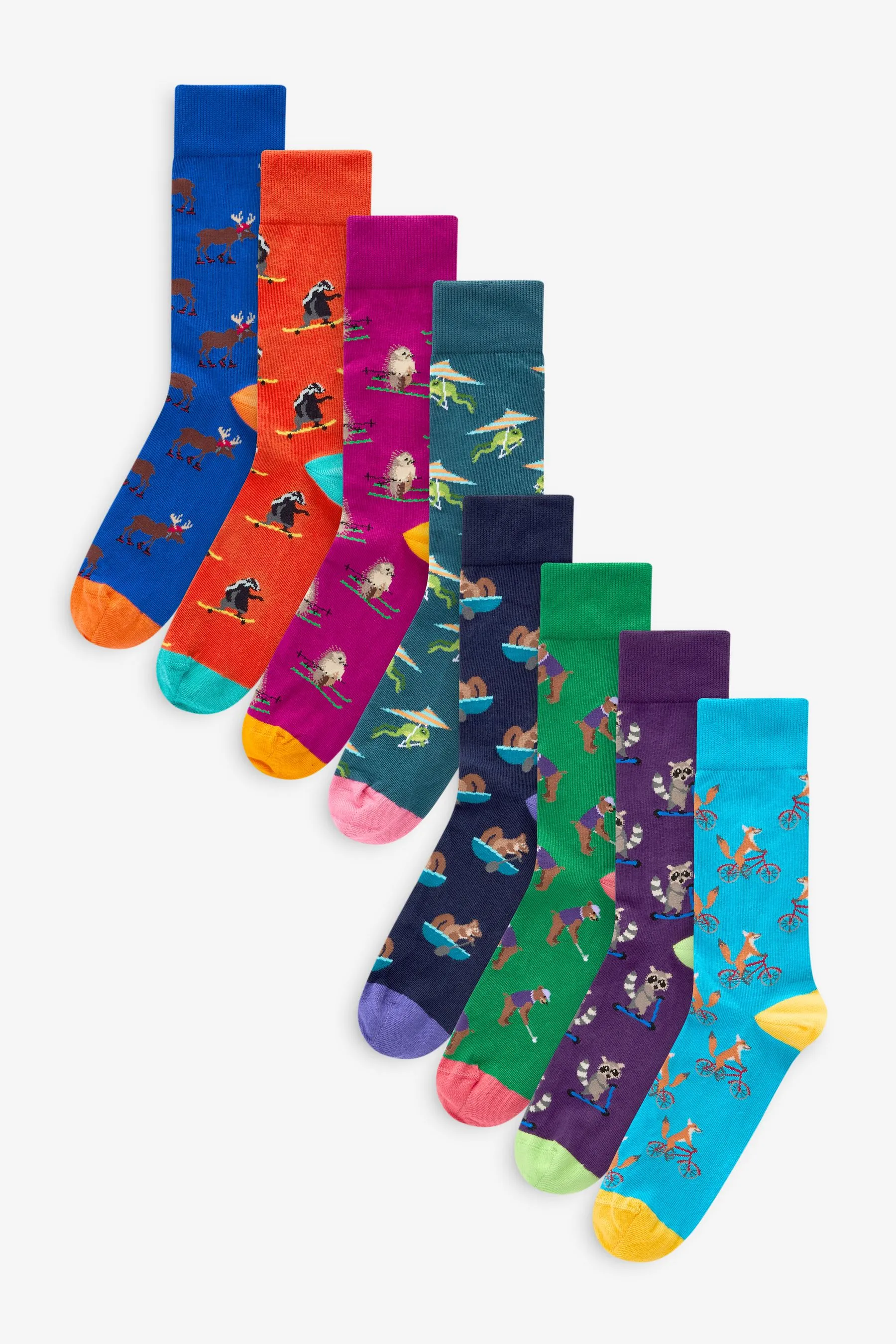 Fun Pattern Socks 8 Pack    
