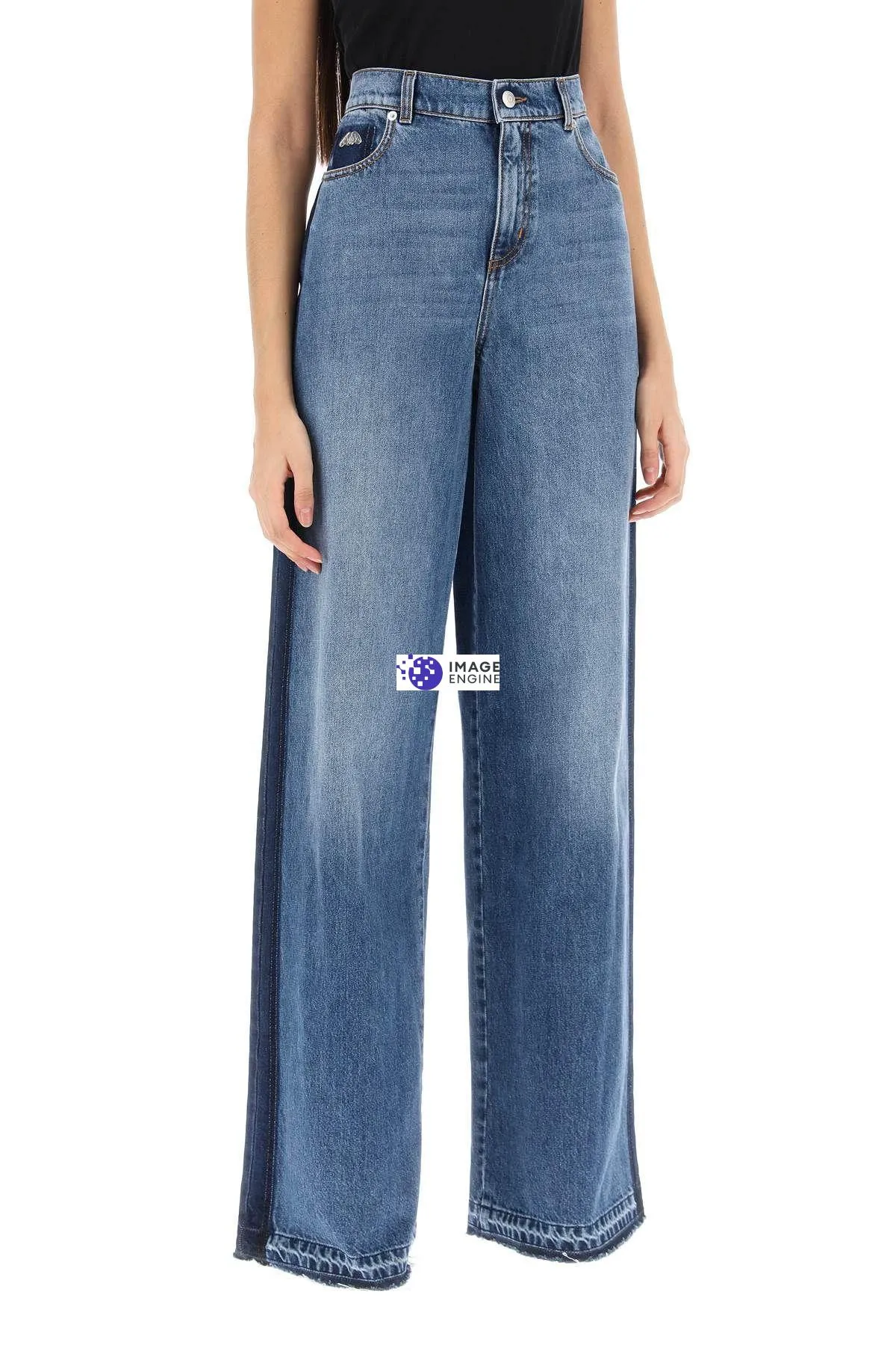 Jeans a gamba ampia con dettagli a contrasto