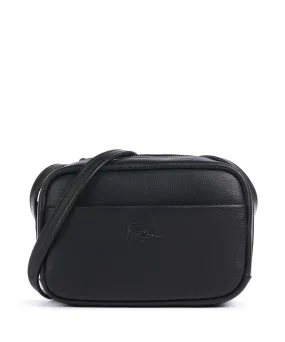  Lacoste City Court Borsa a tracolla pelle di vacchetta grana nero  