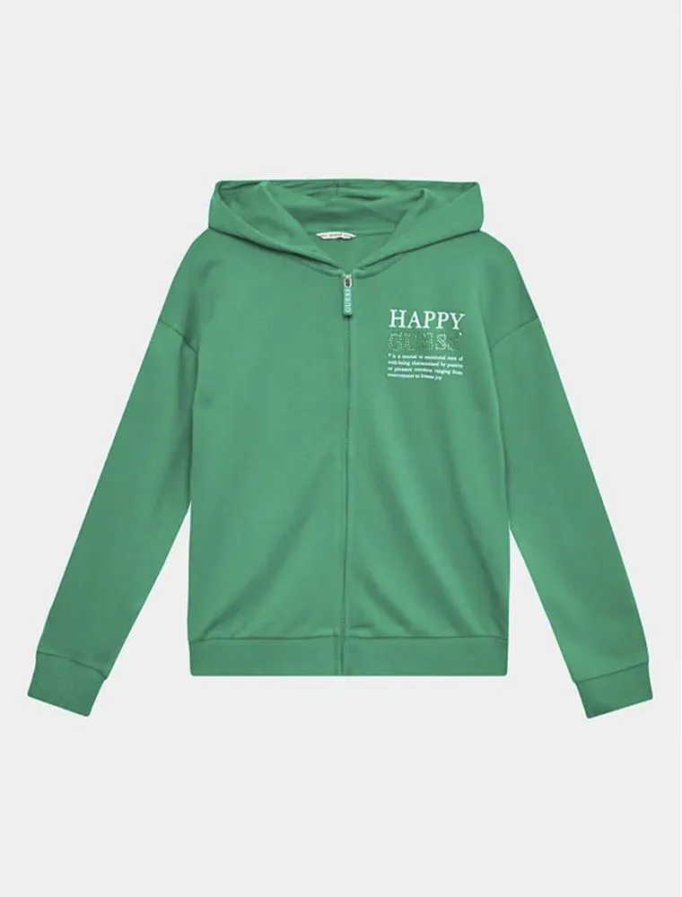 Maglia In Felpa Aperta Guess - Verde