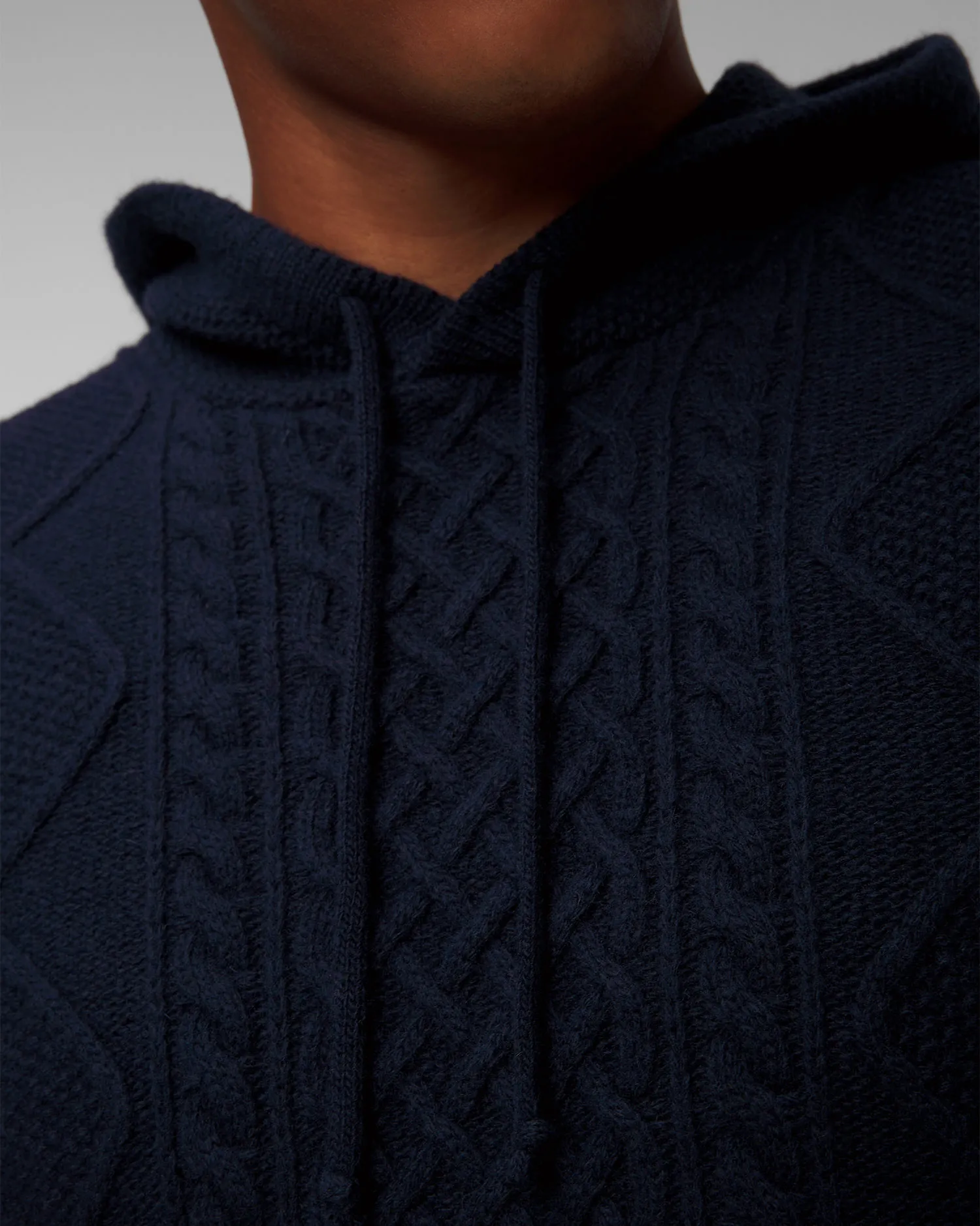 Maglione blu scuro di lana con cappuccio da uomo Paul&Shark Knitted 14311055-752