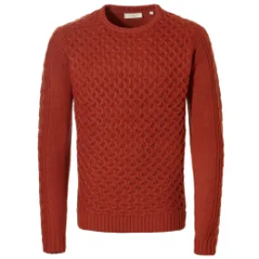 Maglione con motivo a cavi in maglia moderna pre-fine Brique