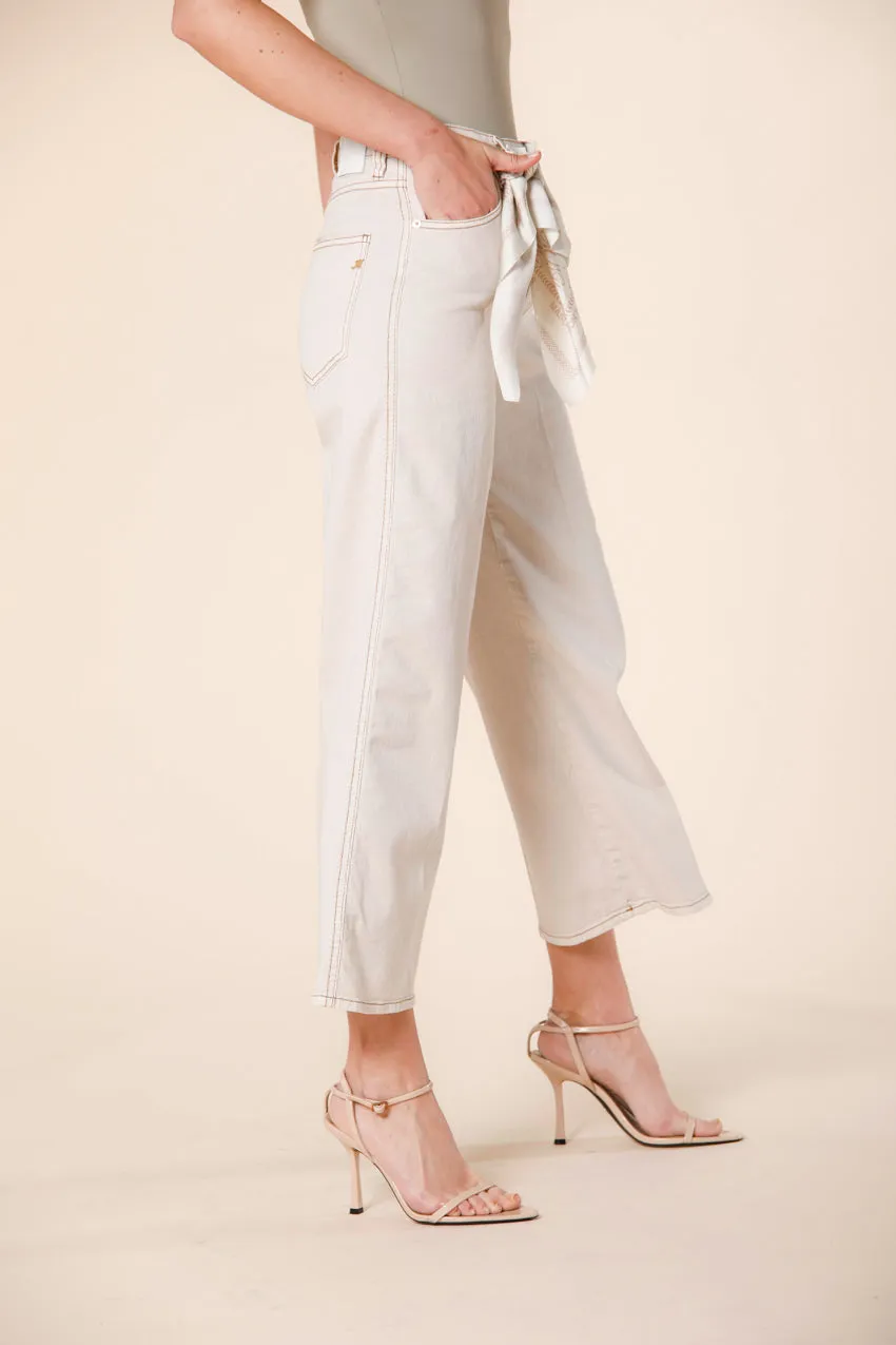 Samantha pantalon 5 poches femme en  denim cropped