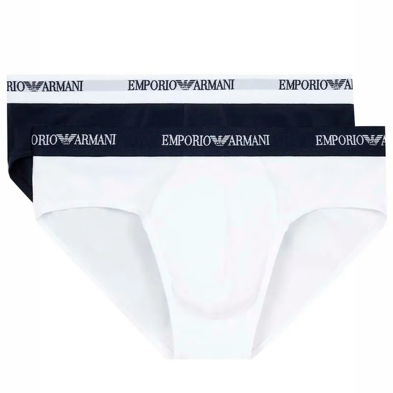 Set di 2 slip uomo in cotone con fascia logata 