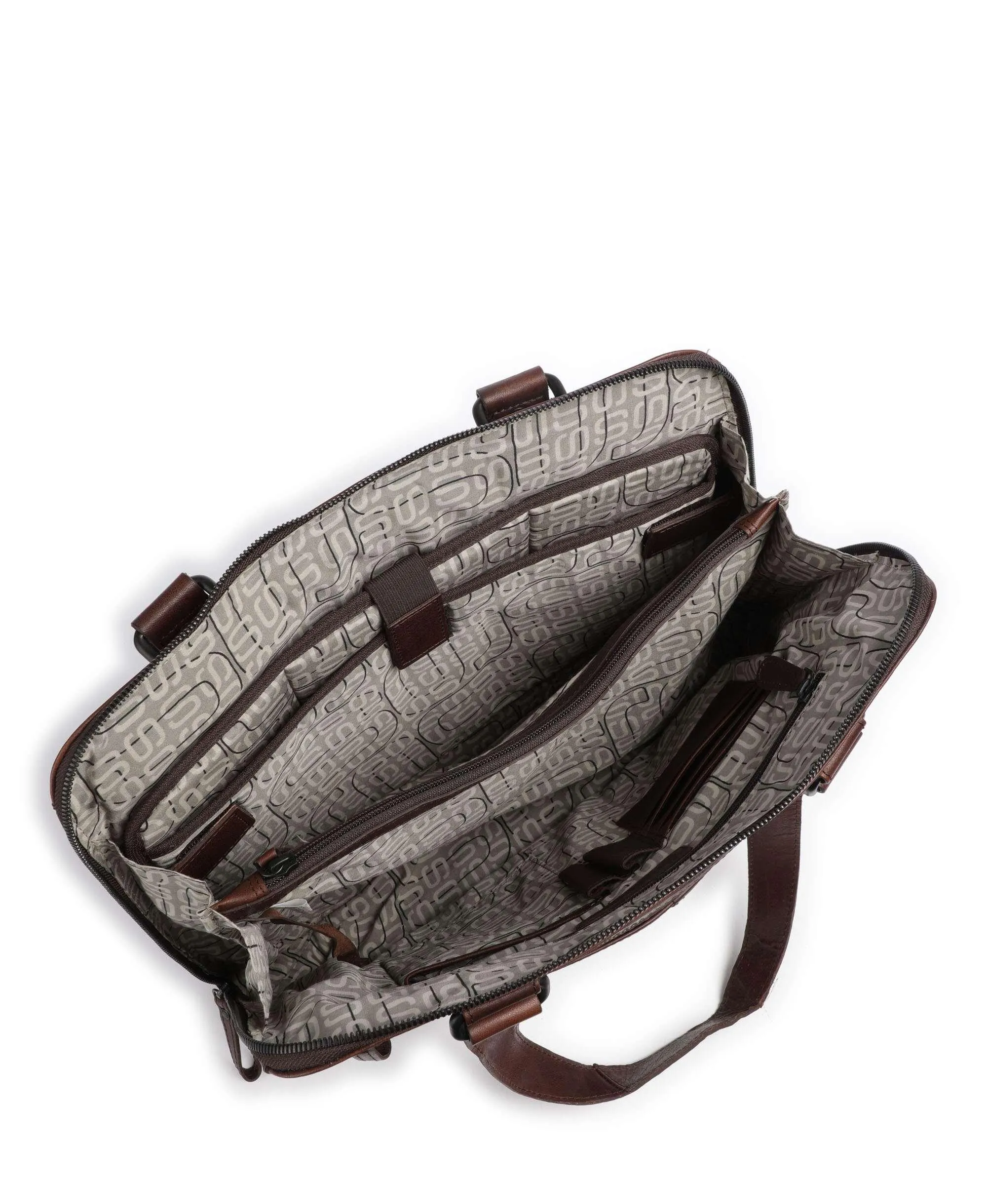  Spikes & Sparrow Bronco Borsa shopper 15″ pelle a grana fine marrone scuro  