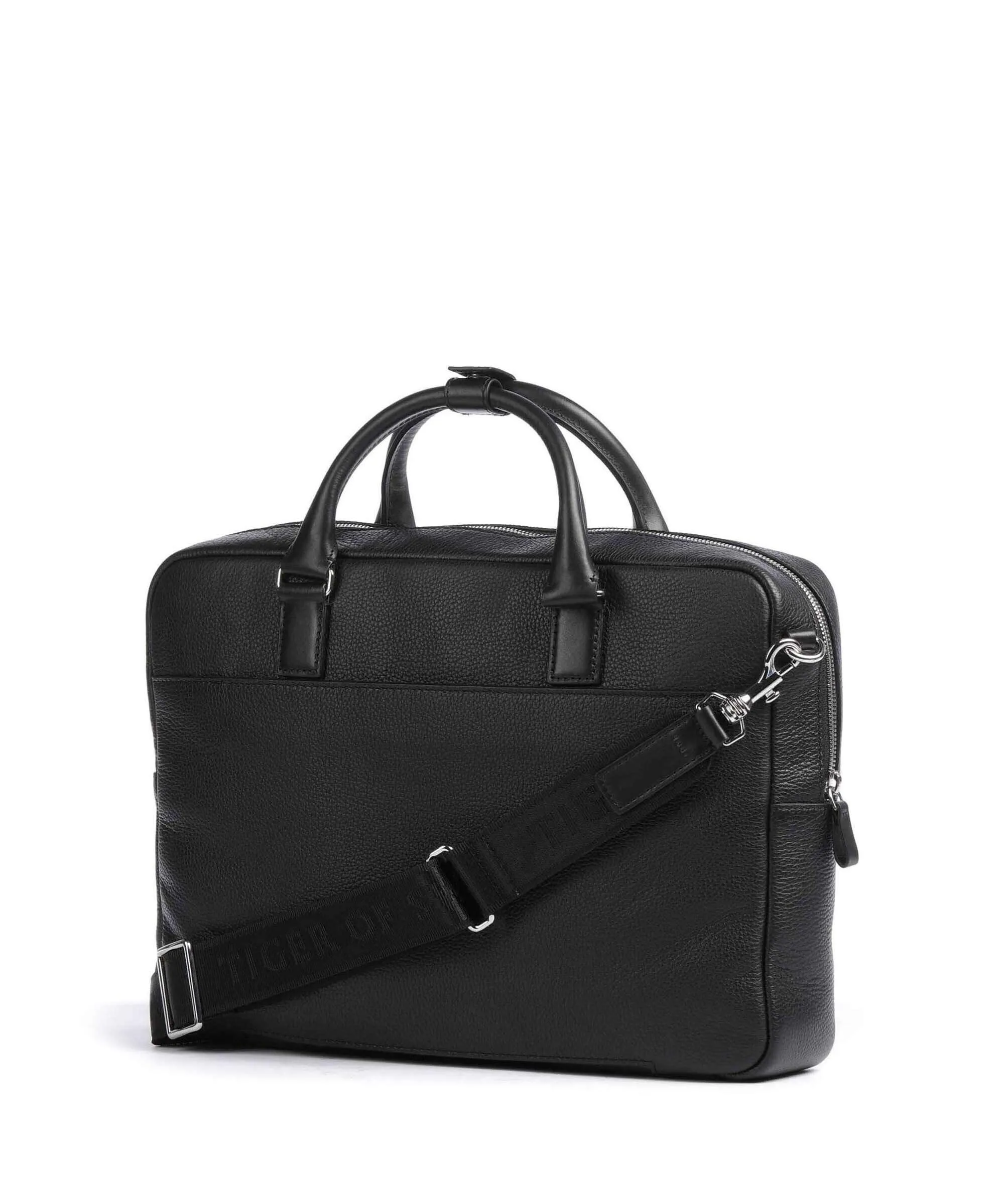  Tiger of Sweden Cabreran Cartella 15″ pelle di vacchetta grana nero  